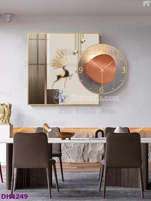 Ảnh gốc File tranh đồng hồ tráng gương kiểu mới DH4249 (độ nét cao) in mica