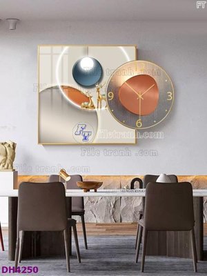 File gốc File tranh đồng hồ tráng gương kiểu mới DH4250 (cho in ấn) từ kho Filetranh