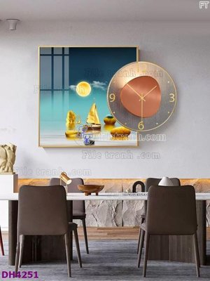 Download file File tranh đồng hồ tráng gương kiểu mới DH4251 (gốc) cho xưởng in