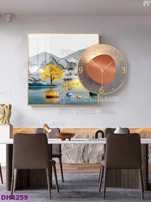 Download file ảnh gốc File tranh đồng hồ tráng gương kiểu mới DH4259 để in ấn