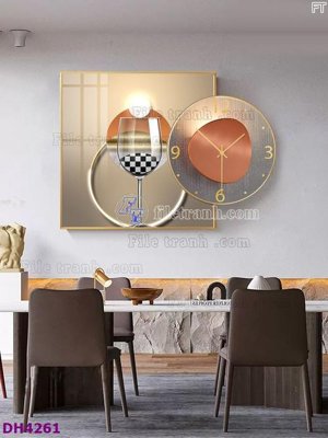 Tải file File tranh đồng hồ tráng gương kiểu mới DH4261 (gốc) in tranh tráng gương