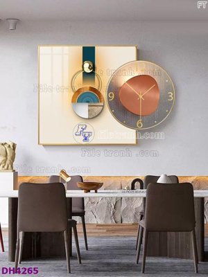 File PSD File tranh đồng hồ tráng gương kiểu mới DH4265 (nguyên gốc) chất lượng cao
