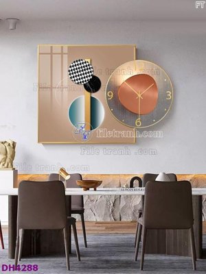 Ảnh gốc File tranh đồng hồ tráng gương kiểu mới DH4288 (siêu chi tiết) để in ấn