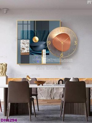 File tranh gốc File tranh đồng hồ tráng gương kiểu mới DH4294 (bản quyền) file PSD