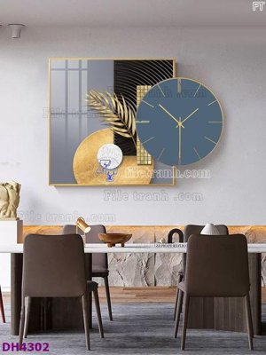Download file gốc File tranh đồng hồ tráng gương kiểu mới DH4302 (in lụa) tranh 3D