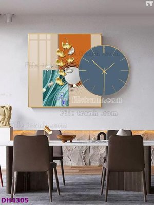 Tải file File tranh đồng hồ tráng gương kiểu mới DH4305 (gốc) làm file in ấn