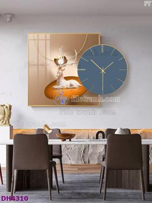 File PSD File tranh đồng hồ tráng gương kiểu mới DH4310 (bản gốc) độ phân giải cao