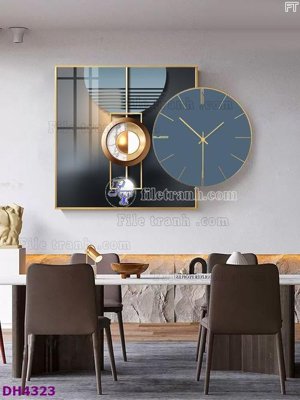 Chi tiết file ảnh File tranh đồng hồ tráng gương kiểu mới DH4323 sắc nét