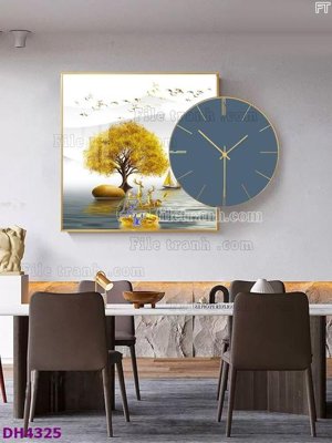 File tranh quảng cáo File tranh đồng hồ tráng gương kiểu mới DH4325 (file gốc) chuyên nghiệp