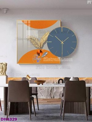 Tải về hình ảnh gốc File tranh đồng hồ tráng gương kiểu mới DH4329 sắc nét