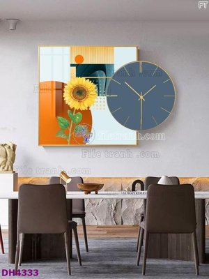 File PSD in ấn File tranh đồng hồ tráng gương kiểu mới DH4333 (chất lượng cao)