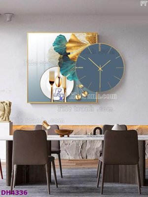 File gốc File tranh đồng hồ tráng gương kiểu mới DH4336 (in ấn) màu sắc trung thực