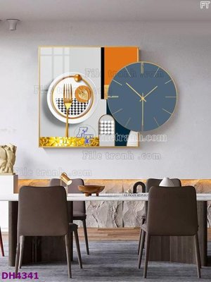 File gốc File tranh đồng hồ tráng gương kiểu mới DH4341 cho in ấn và thiết kế