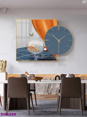 Hình ảnh file gốc File tranh đồng hồ tráng gương kiểu mới DH4349 (chất lượng cao)