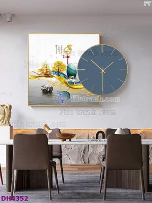 File gốc File tranh đồng hồ tráng gương kiểu mới DH4352 (bản quyền) cho in ấn