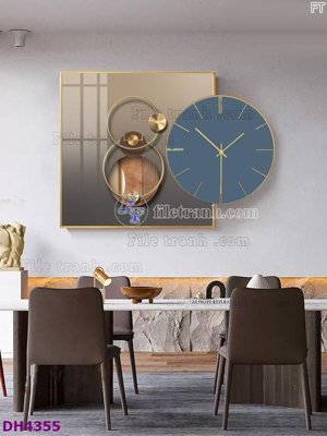 File in trần File tranh đồng hồ tráng gương kiểu mới DH4355 (file gốc) chủ đề vũ trụ