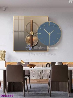Download file tranh File tranh đồng hồ tráng gương kiểu mới DH4357 (file gốc PSD)