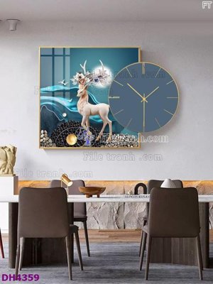 Tải file File tranh đồng hồ tráng gương kiểu mới DH4359 (PSD) cho in tranh kính