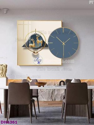 File PSD File tranh đồng hồ tráng gương kiểu mới DH4361 (gốc) cho designer