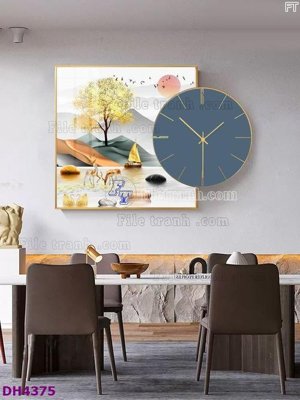 File in ấn File tranh đồng hồ tráng gương kiểu mới DH4375 (bản gốc) sắc nét