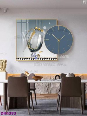 File gốc File tranh đồng hồ tráng gương kiểu mới DH4383 (in 3D) cho trang trí