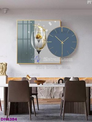 File in ấn File tranh đồng hồ tráng gương kiểu mới DH4384 (bản gốc) từ file gốc