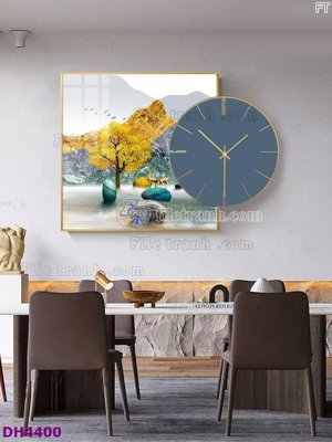 File tranh in trần File tranh đồng hồ tráng gương kiểu mới DH4400 (ảnh gốc siêu nét)
