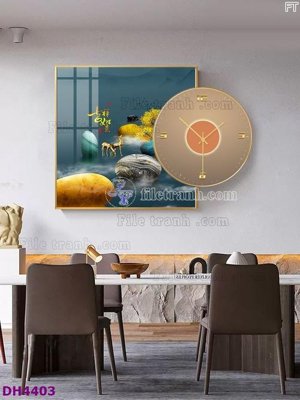 File gốc in ấn File tranh đồng hồ tráng gương kiểu mới DH4403 độ phân giải cao