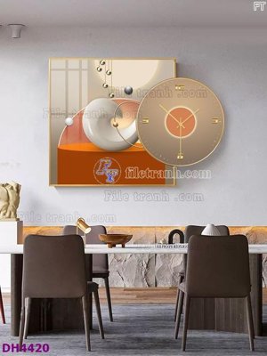 Tải file File tranh đồng hồ tráng gương kiểu mới DH4420 (gốc) in ấn chất lượng