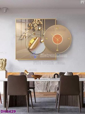Download file File tranh đồng hồ tráng gương kiểu mới DH4429 (gốc) cho xưởng in