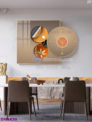 File PSD File tranh đồng hồ tráng gương kiểu mới DH4430 (nguyên bản) cho thiết kế