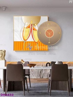 File PSD File tranh đồng hồ tráng gương kiểu mới DH4433 (bản gốc) độ phân giải cao