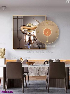 Mua file tranh gốc File tranh đồng hồ tráng gương kiểu mới DH4436 tại Filetranh.com