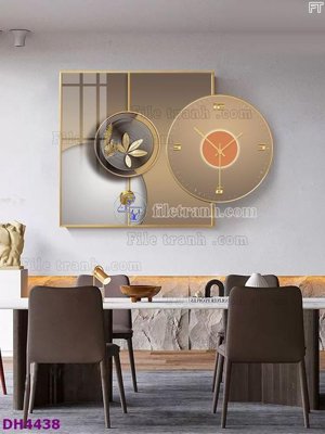 Hình ảnh gốc File tranh đồng hồ tráng gương kiểu mới DH4438 (để in khổ lớn)