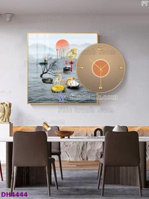 File gốc File tranh đồng hồ tráng gương kiểu mới DH4444 (PNG) trong suốt (transparent)