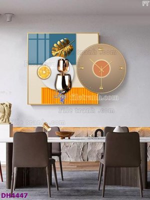 Tải file File tranh đồng hồ tráng gương kiểu mới DH4447 (gốc) làm file tranh quảng cáo