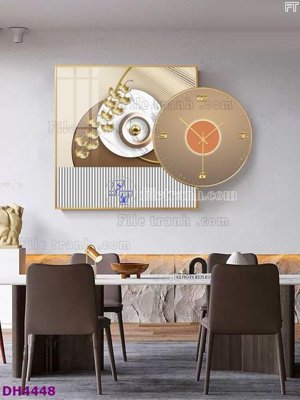 File tranh File tranh đồng hồ tráng gương kiểu mới DH4448 (gốc) in backlit film