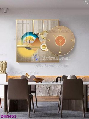 File PSD File tranh đồng hồ tráng gương kiểu mới DH4451 (bản gốc) chất lượng nhất