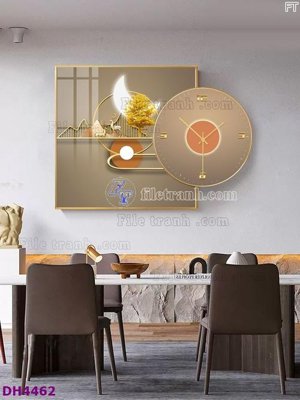Tải file gốc File tranh đồng hồ tráng gương kiểu mới DH4462 (in khổ lớn) không vỡ