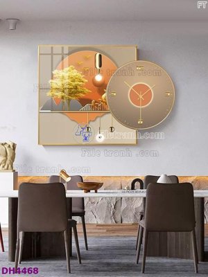File in trần File tranh đồng hồ tráng gương kiểu mới DH4468 (bản gốc) trời sao