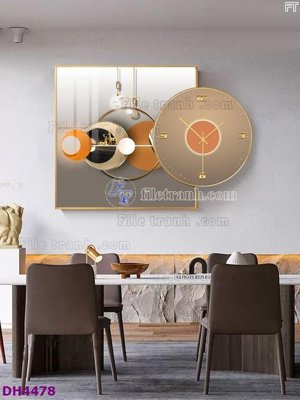 Tệp tin gốc File tranh đồng hồ tráng gương kiểu mới DH4478 (dùng cho in) File tranh đồng hồ tráng gương kiểu mới DH4478