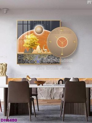 Tải file gốc File tranh đồng hồ tráng gương kiểu mới DH4480 (in khổ lớn) không mờ