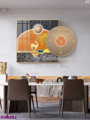 Tải file File tranh đồng hồ tráng gương kiểu mới DH4482 (ảnh gốc) 300dpi File tranh đồng hồ tráng gương kiểu mới DH4482