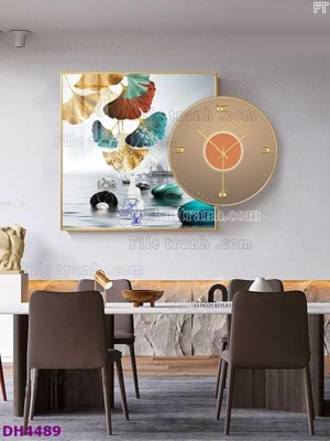 File gốc File tranh đồng hồ tráng gương kiểu mới DH4489 (chủ đề hiện đại) trang trí
