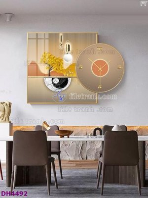 File tranh File tranh đồng hồ tráng gương kiểu mới DH4492 (ảnh gốc) in trần xuyên sáng