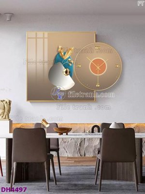 File tranh File tranh đồng hồ tráng gương kiểu mới DH4497 (gốc) in backlit film