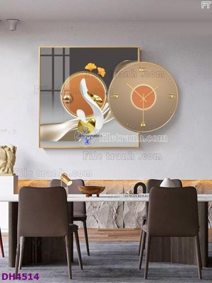 Tải file gốc File tranh đồng hồ tráng gương kiểu mới DH4514 (in bạt) quảng cáo
