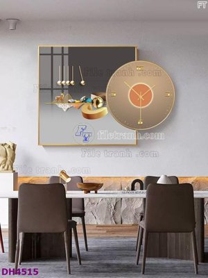 File gốc File tranh đồng hồ tráng gương kiểu mới DH4515 (in mica) cắt laser