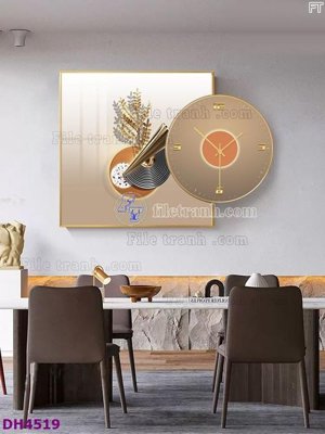 Download file File tranh đồng hồ tráng gương kiểu mới DH4519 (gốc) in mica bàn thờ