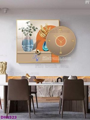 File gốc in mica File tranh đồng hồ tráng gương kiểu mới DH4523 chất lượng